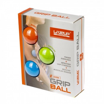 Kit Bolas de Aperto Grip Ball - Leve, Medio, Forte- 5 Cm - Liveup Sports