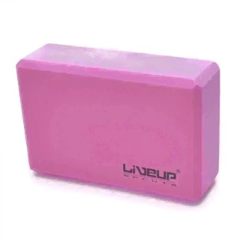 Bloco de Yoga - 22,8x15,2x7,6cm - Cor Rosa - Liveup Sports