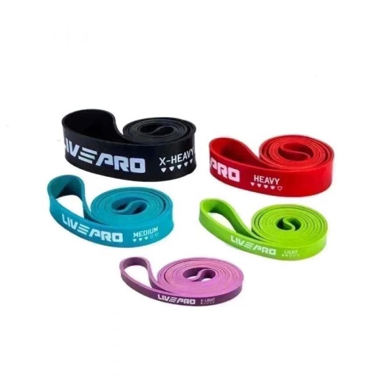 As Super Bands Liveup Sports são elásticos circulares que são utilizadas para exercícios de fortalecimento e alongamentos. Pode ser usado tanto a parte superior como a inferior do corpo.
<br>
<br>Resistência: 
<br>Ultra-light: 6,80-15,87Kg 
<br>Light: 11,34-29,48Kg
<br>Medium: 15,87-38,55Kg 
<br>Heavy: 22,68-56,70Kg 
<br>Super heavy: 29,48-77,11Kg